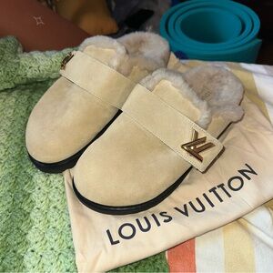 Louis Vuitton Suede Mules